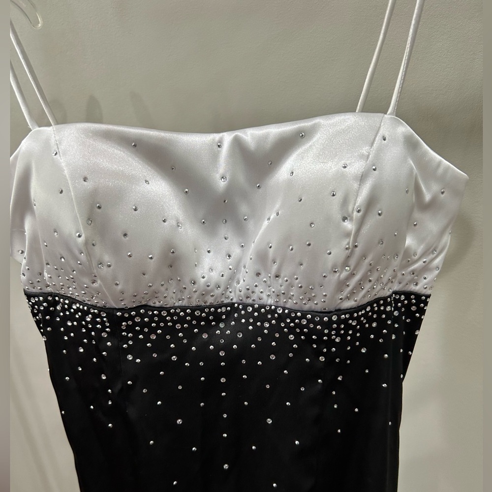 Betsy & Adam by linda bernell black and white gown size 6 - Picture 3 of 5